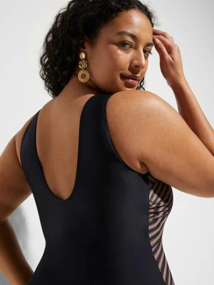 Kopertowy kostium kąpielowy ze średnim stopniem modelowania sylwetki bonprix