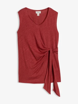 Kopertowy top z czystego lnu BonPrix czerwony