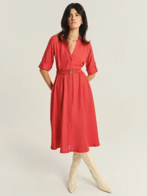 Koralowa szmizjerka z dekoracyjnym paskiem Greenpoint