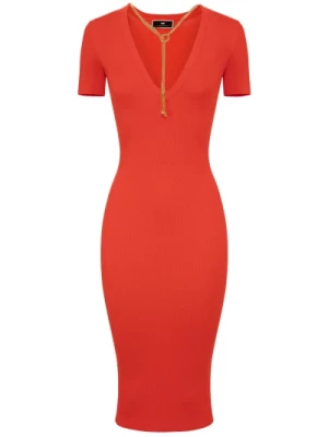 Koralowe czerwone sukienki dla kobiet Elisabetta Franchi