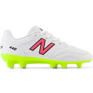 Korki dziecięce New Balance 442 ACADEMY JNR FG V2 JS43FWH2 – białe