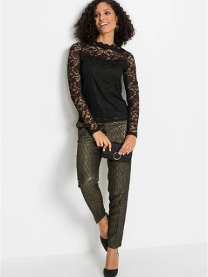 Koronkowa bluzka z długim rękawem bonprix