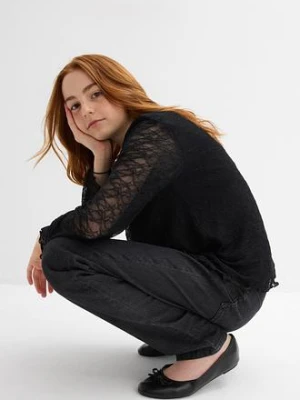 Koronkowa bluzka z długim rękawem bonprix