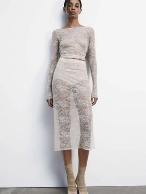 Koronkowa spódnica midi z cekinami PATRIZIA PEPE