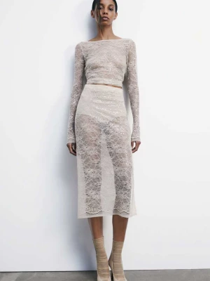 Koronkowa spódnica midi z cekinami PATRIZIA PEPE