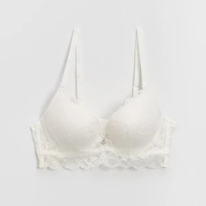 Koronkowy biały biustonosz push-up House