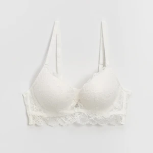 Koronkowy biały biustonosz push-up House