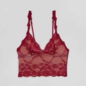 Koronkowy biustonosz typu bralette bordowy House