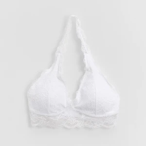 Koronkowy biustonosz zakładany na szyję biały House