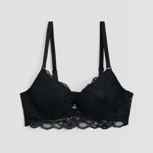 Koronkowy czarny biustonosz push-up House