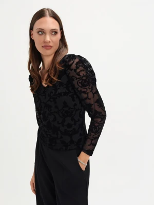 Koronkowy top z długim rękawem Top Secret