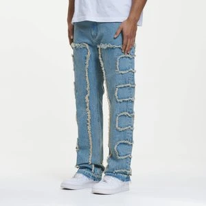 KOSA DESTROYED STRAIGHT JEANS sabd blue, marki2Y STUDIOS, Spodnie dżinsowe, w kolorze niebieski, rozmiar: