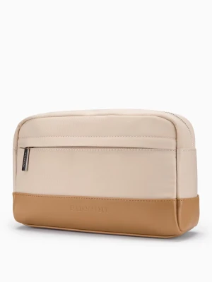 Kosmetyczka damska prostokątna materiałowa beżowa  Puccini