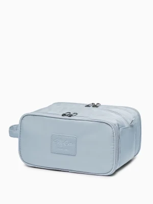 Kosmetyczka damska trzykomorowa błękitna Puccini