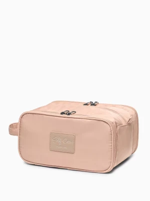 Kosmetyczka damska trzykomorowa różowa Puccini