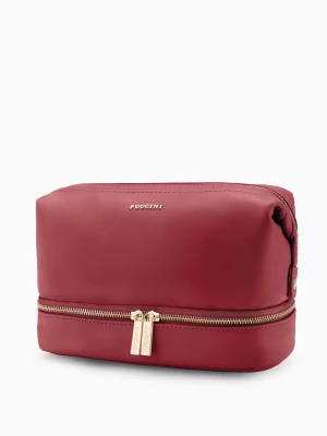 Kosmetyczka damska z zatrzaskami - czerwona Puccini