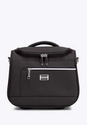 Kosmetyczka miękka z błyszczącym suwakiem czarna Wittchen