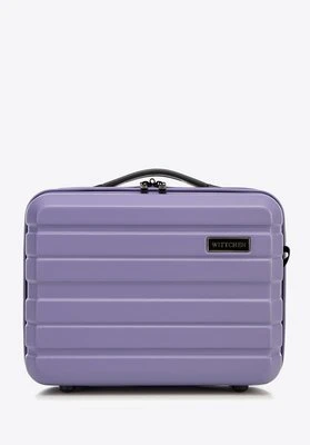 Kosmetyczka podróżna z ABS-u w poziome pasy fioletowa Wittchen