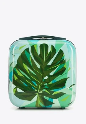Kosmetyczka podróżna z ABS-u z nadrukiem zielono-niebieska Wittchen