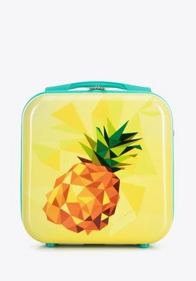 Kosmetyczka podróżna z ABS-u z nadrukiem żółta Wittchen