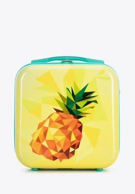 Kosmetyczka podróżna z ABS-u z nadrukiem żółta Wittchen