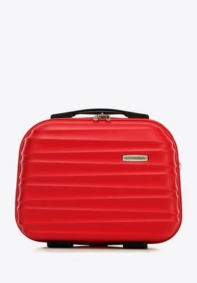 Kosmetyczka podróżna z ABS-u z żebrowaniem czerwona Wittchen