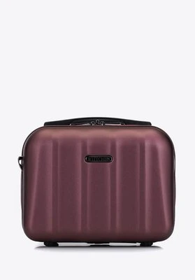 Kosmetyczka podróżna z polikarbonu fakturowana bordowa Wittchen