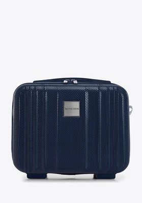 Kosmetyczka podróżna z polikarbonu tłoczona plaster miodu granatowa Wittchen