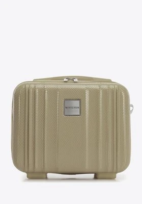 Kosmetyczka podróżna z polikarbonu tłoczona plaster miodu szarobeżowa Wittchen