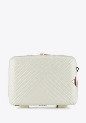 Kosmetyczka podróżna z polikarbonu w paseczki biała Wittchen