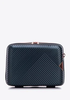 Kosmetyczka podróżna z polikarbonu w paseczki granatowa Wittchen