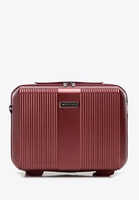 Zdjęcie produktu Kosmetyczka podróżna z polikarbonu w tłoczenia burgund Wittchen