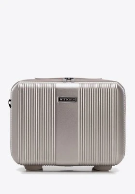 Kosmetyczka podróżna z polikarbonu w tłoczenia szampańska Wittchen