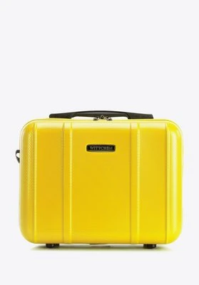 Kosmetyczka podróżna z polikarbonu z pionowymi tłoczeniami żółta Wittchen