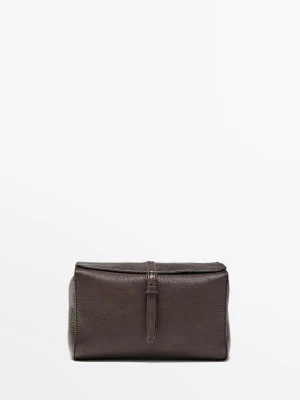 Kosmetyczka Podróżna Ze Skóry Nappa - Brązowy - - Massimo Dutti - Kobieta