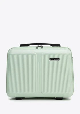 Kosmetyczka z ABS-u w drobne paski miętowa Wittchen