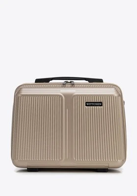 Kosmetyczka z ABS-u w drobne paski złota Wittchen