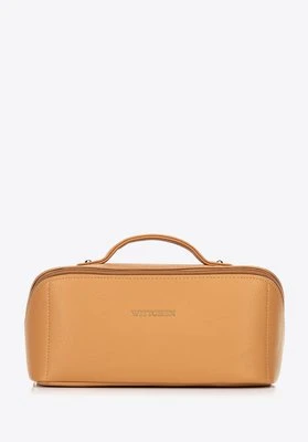 Kosmetyczka z imitacji skóry jasny brąz Wittchen