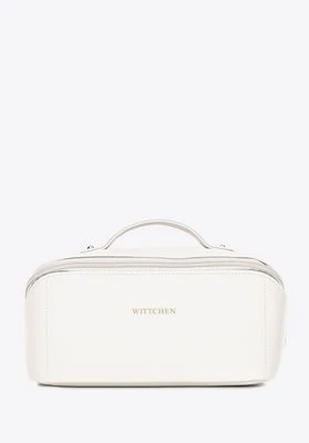 Kosmetyczka z imitacji skóry kremowa Wittchen