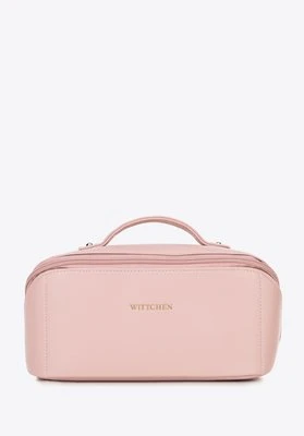 Kosmetyczka z imitacji skóry różowa Wittchen