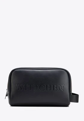Kosmetyczka z imitacji skóry z logo czarna Wittchen