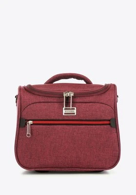 Kosmetyczka z kolorowym suwakiem bordowa Wittchen