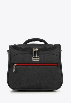 Kosmetyczka z kolorowym suwakiem grafitowa Wittchen