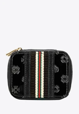 Kosmetyczka z lakierowanej skóry tłoczonej w monogram z tasiemką Wittchen