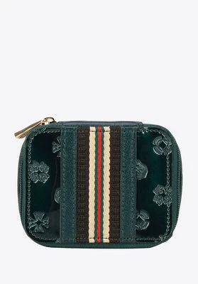 Kosmetyczka z lakierowanej skóry tłoczonej w monogram z tasiemką Wittchen