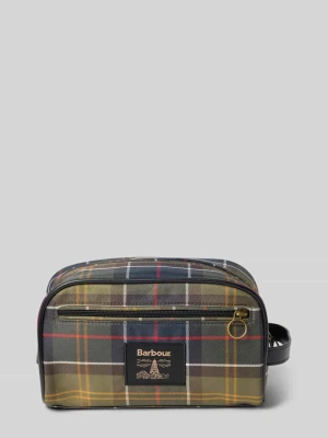 Kosmetyczka z naszywką z logo Barbour Khaki