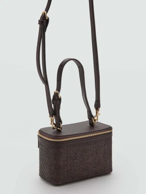 Kosmetyczka z naturalnego włókna z suwakiem czekoladowy - Kobieta - Rozmiar uniwersalny - MANGO