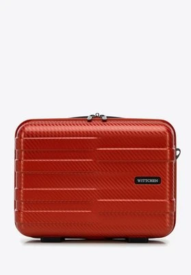 Kosmetyczka z polikarbonu w poziome pasy czerwona Wittchen