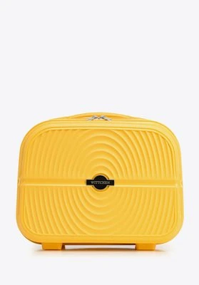 Kosmetyczka z polipropylenu w okręgi żółta Wittchen