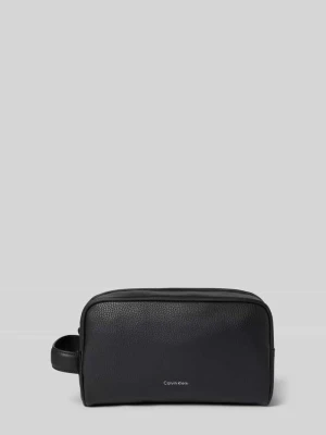Kosmetyczka z uchwytem i detalem z logo CK Calvin Klein